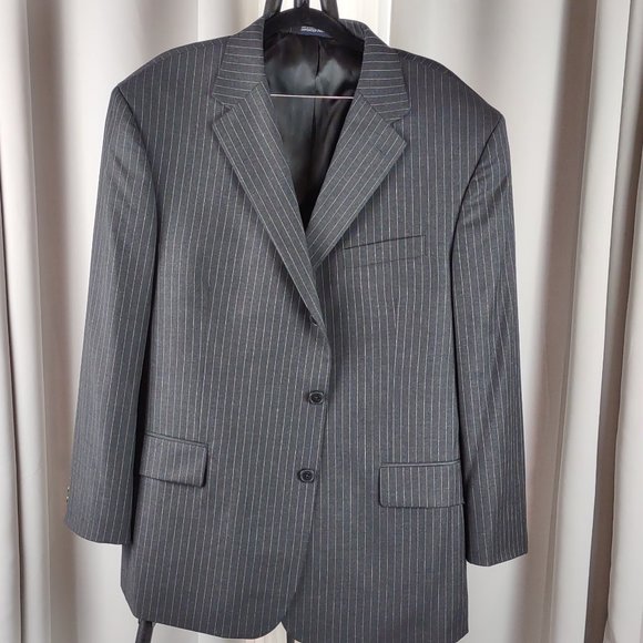 Nautica Other - Nautica Men's 100% Wool Black With Pinstripe Suit Jacket. Size 48R